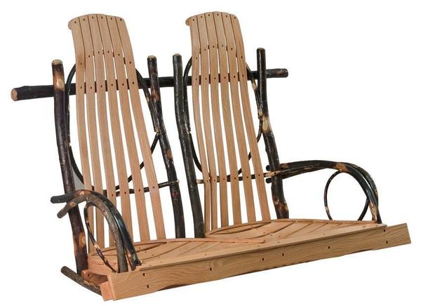 48" Rustic Hickory Wood Rocker Porch Swing from DutchCrafters Ami