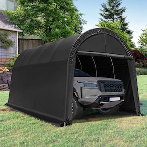 EROMMY 12 ft. W x 20 ft. D x 9.8 ft. H Black Heavy-Duty Storage .