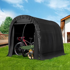 EROMMY 7.3 ft. W x 8 ft. D x 6.8 ft. H Black Heavy-Duty Storage .