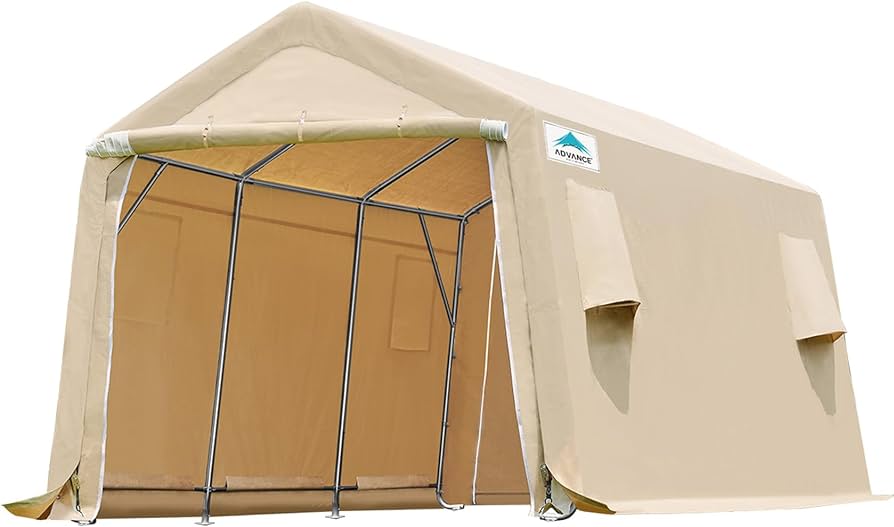 Amazon.com: ADVANCE OUTDOOR 10x15 ft Shelter Storage Shed Steel .