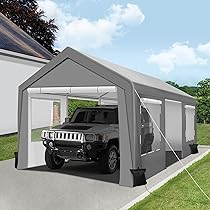 Amazon.com : Raysfung Upgraded 10 x 20Ft Heavy Duty Carport .