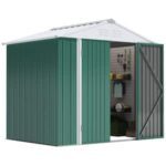 Tozey 8 ft. W x 6 ft. D Outdoor Storage Metal Shed Utility Patio .