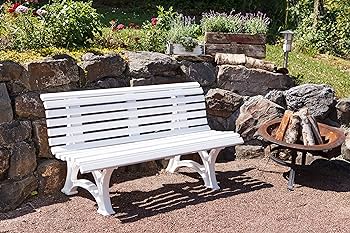 Amazon.com: Plow & Hearth Weatherproof German PVC Outdoor Bench .