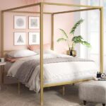 Zinus Patricia Gold Metal Queen Canopy Platform Bed Frame CPBFG-Q .
