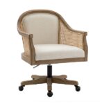 JAYDEN CREATION Cyril Ivory Adjustable Height Task Chair with .
