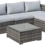 Amazon.com: Outsunny 3 Piece Patio Furniture Set, Rattan Outdoor .