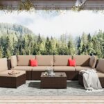 Amazon.com: LHBcraft 7 Piece Patio Furniture Set, Outdoor .