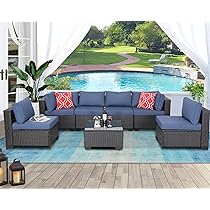 Amazon.com: Furnimy Patio Furniture Sets Outdoor Sectional PE .