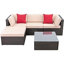 Amazon.com: Devoko 5 Pieces Patio Furniture Sets All Weather .