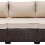 Amazon.com: WAROOM Patio Couch PE Wicker 3-Seat Outdoor Brown .
