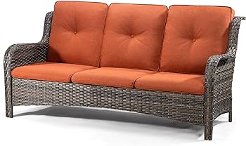 Amazon.com: MeetLeisure Outdoor Patio Couch Wicker Sofa - 3 Seater .