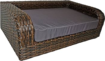 Amazon.com : ICONIC PET Rattan/Wicker Pet Sofa Bed - Sofa Made of .