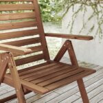 NÄMMARÖ reclining chair, outdoor, foldable light brown stained - IK