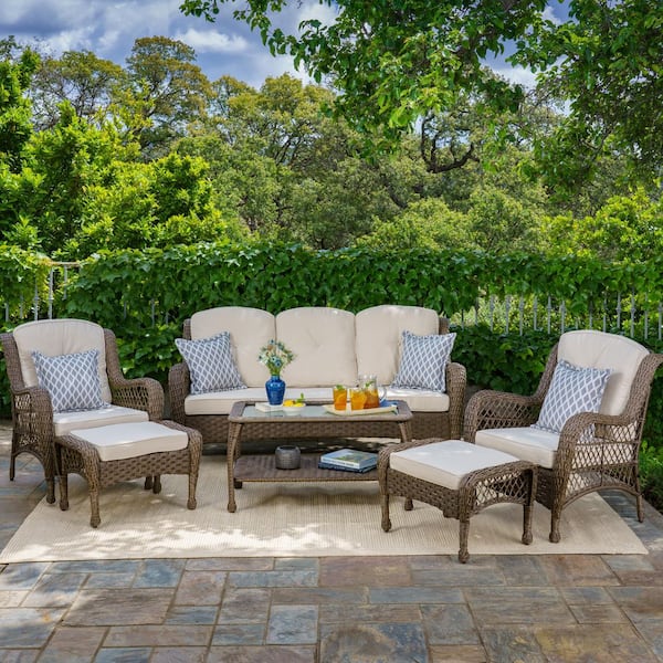 Tortuga Outdoor Rio Vista 6-Piece Resin Wicker Conversation Set .