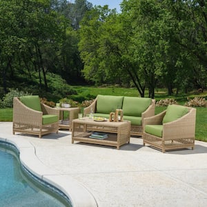 Canopy Prescott 5-Piece Resin Wicker Patio Deep Seating Set with .