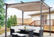 Outsunny 7.5 ft. H Retractable Canopy Cover Steel Frame Classic .