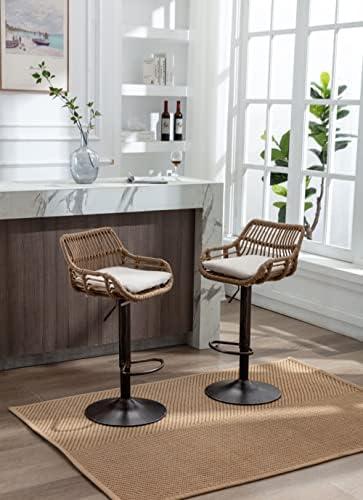 Elevate Our Space: Reviewing Adjustable Rattan Bar Stools