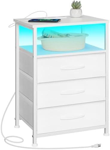 Stylish Nightstands: Modern Design with LED & Storage