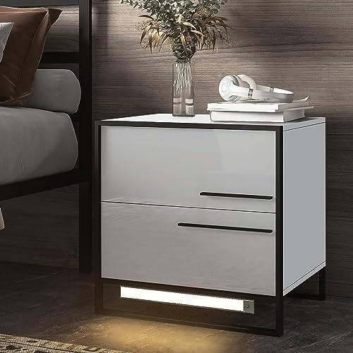 Stylish Nightstands: ​Modern ⁤Design with LED & Storage