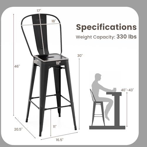 Stylish Comfort: Our Take on COSTWAY's 30'' Metal Bar Stools