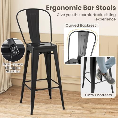 Stylish Comfort: Our Take on COSTWAY's 30'' Metal Bar Stools