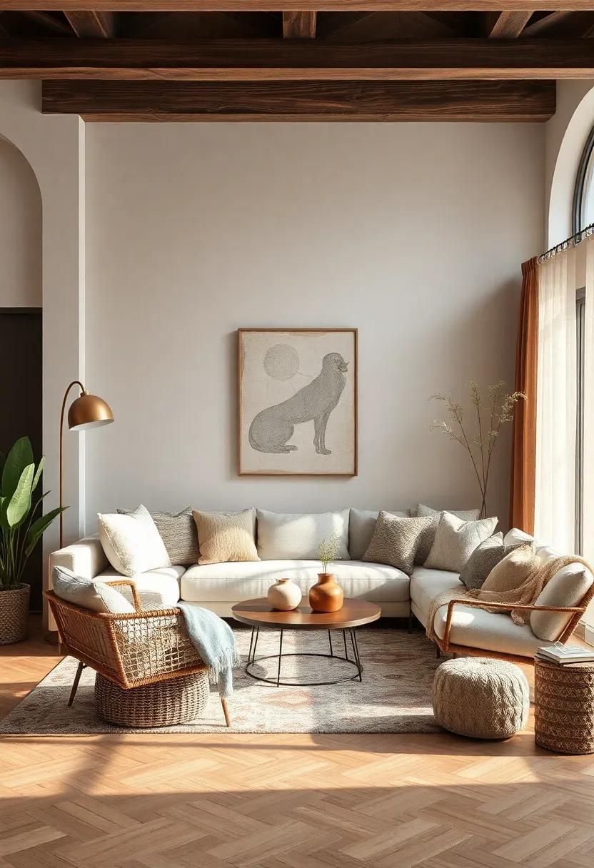 Embracing Elegance: Crafting a Bohemian Living Room with Layered Textures and Fabrics