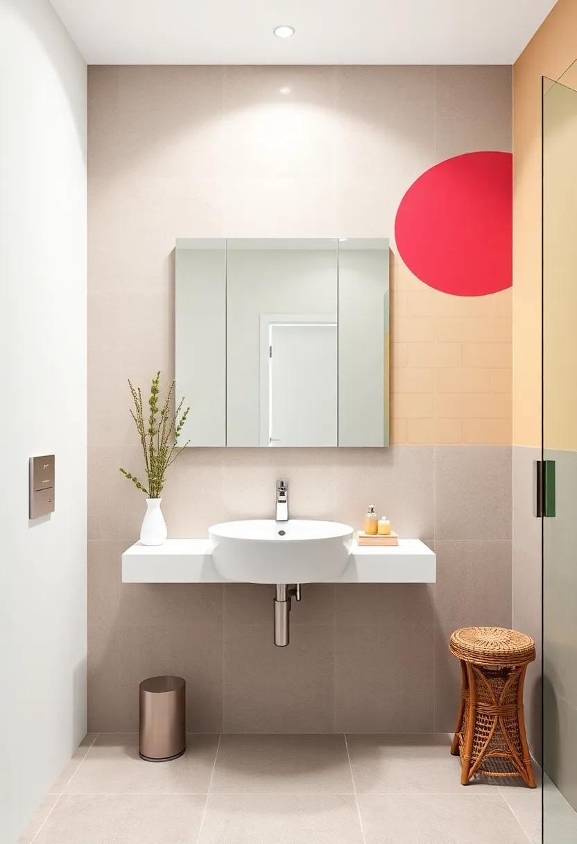 Transform Your Bathroom: Creative Wall Designs with Vibrant Color Accents
