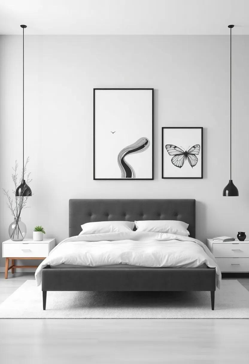 Transform Your Space: Elegant Bedroom Wall Art Ideas Featuring Black-and-White Photography