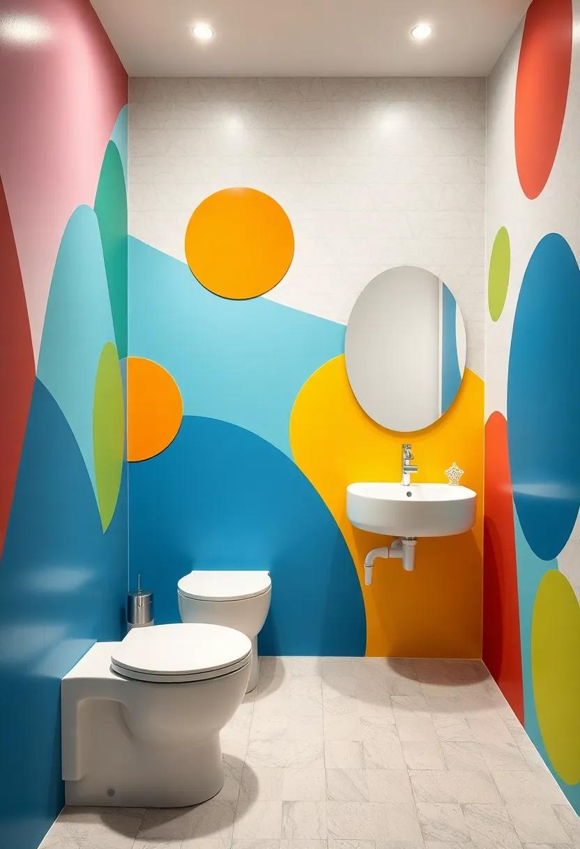 Playful Geometric ‌Shapes: ⁣Transforming ⁣Standard ​Walls‍ into Modern Art