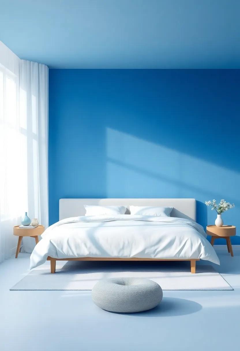 Embrace calmness With Soft Blue Ombre Gradations​ In​ Your Bedroom