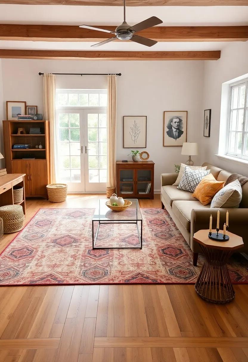 Lively⁤ Patterns: Harmonizing ⁤Bold Rugs with Subtle Furnishings