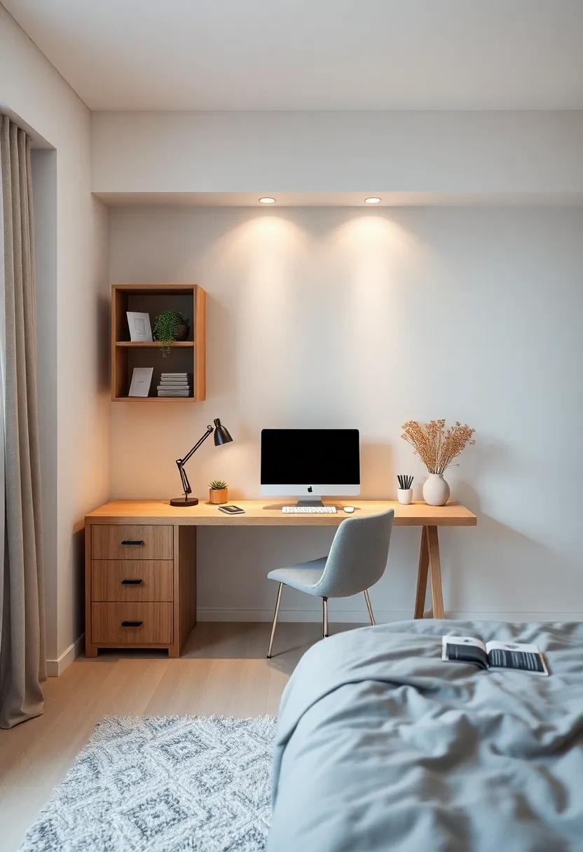 Innovative Desk Spaces for a Functional Yet Serene Bedroom Environment