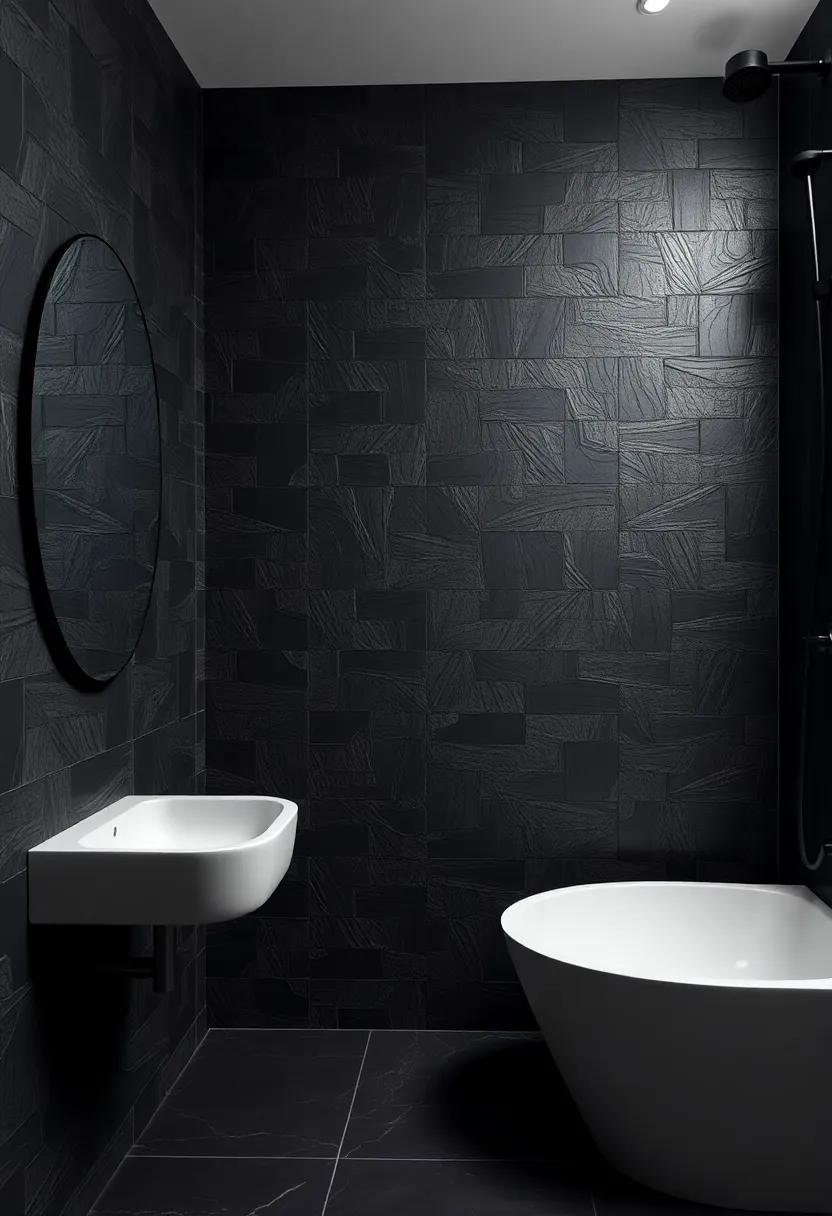 Creating Depth with Textured Dark Tiles for a⁢ Multi-Dimensional Look
