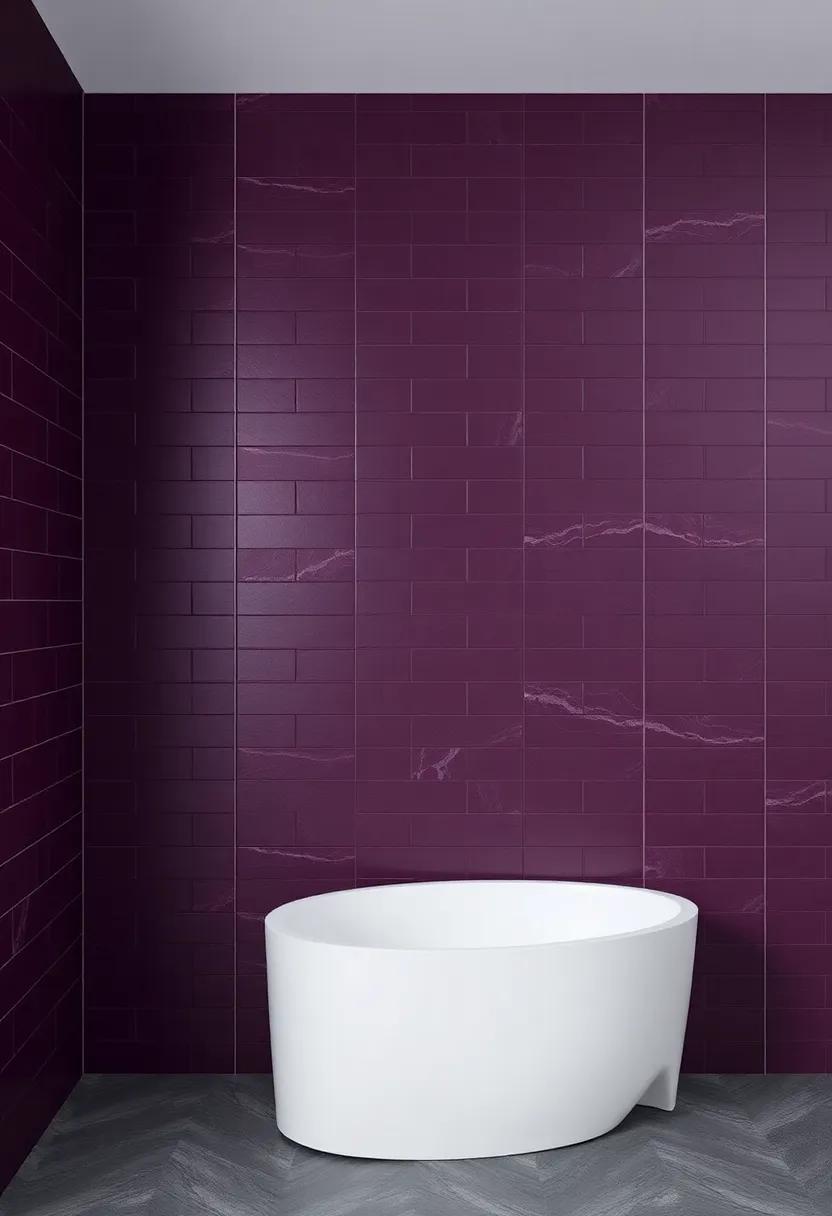 Drama and Sophistication: The Allure of Deep Plum Bathroom Walls