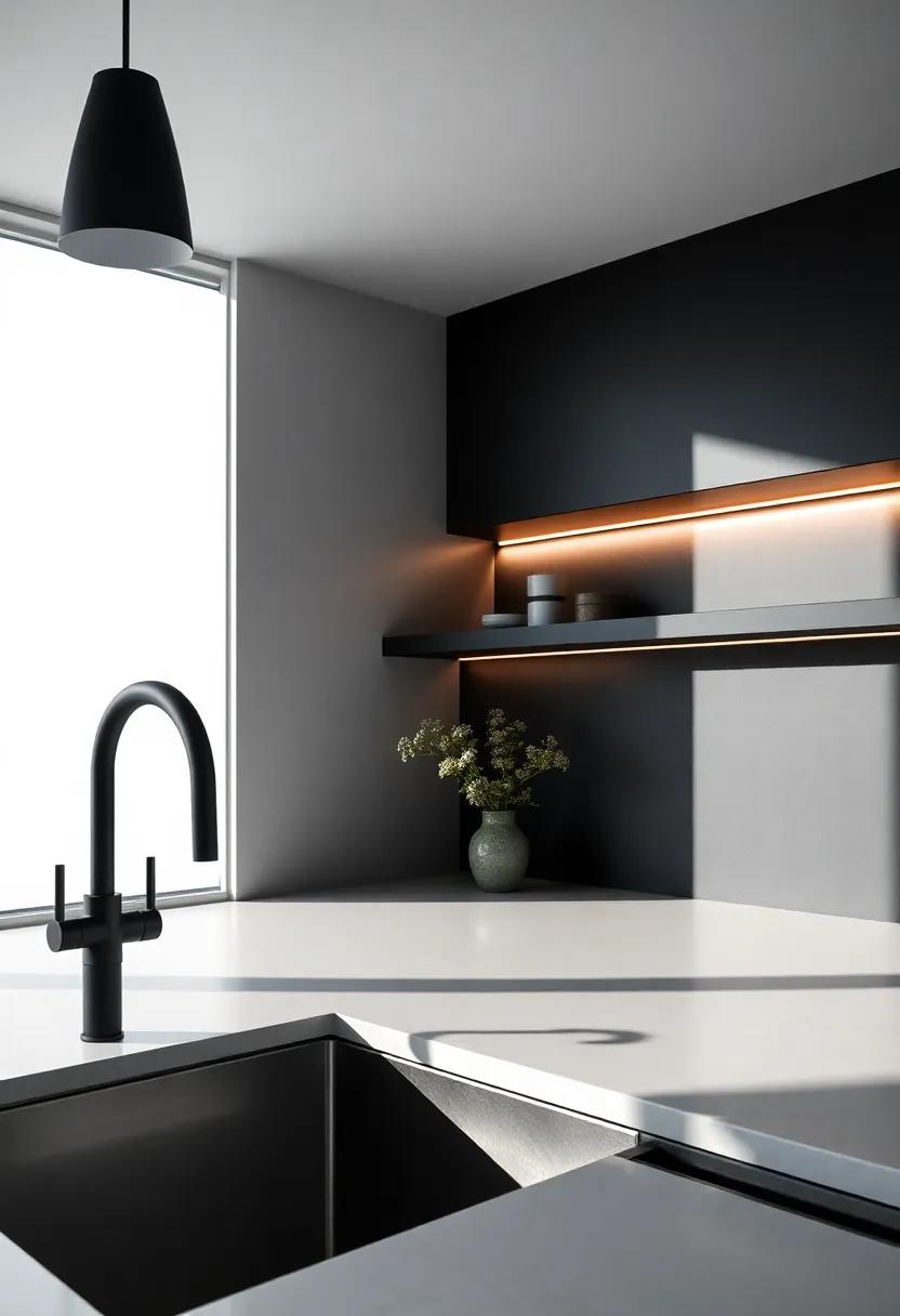 Symphony of Shadows: the Play of Light⁣ on Matte black Fixtures