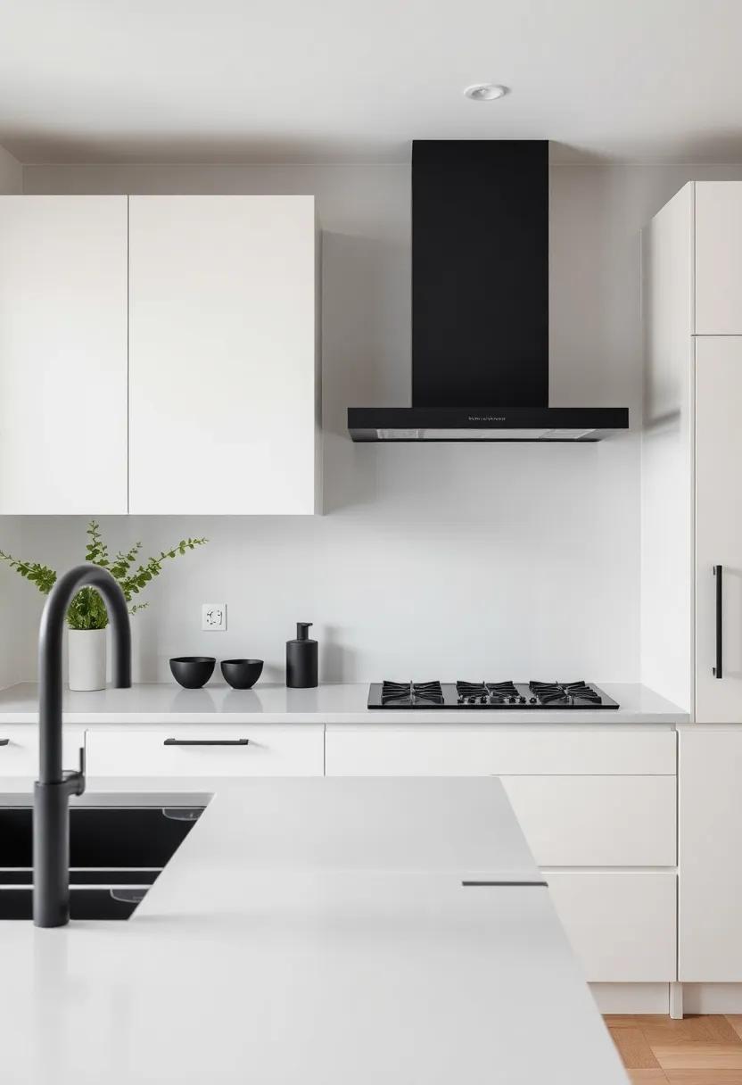 Creating ‌a Striking Contrast: Matte Black‍ with Light-Colored Cabinets