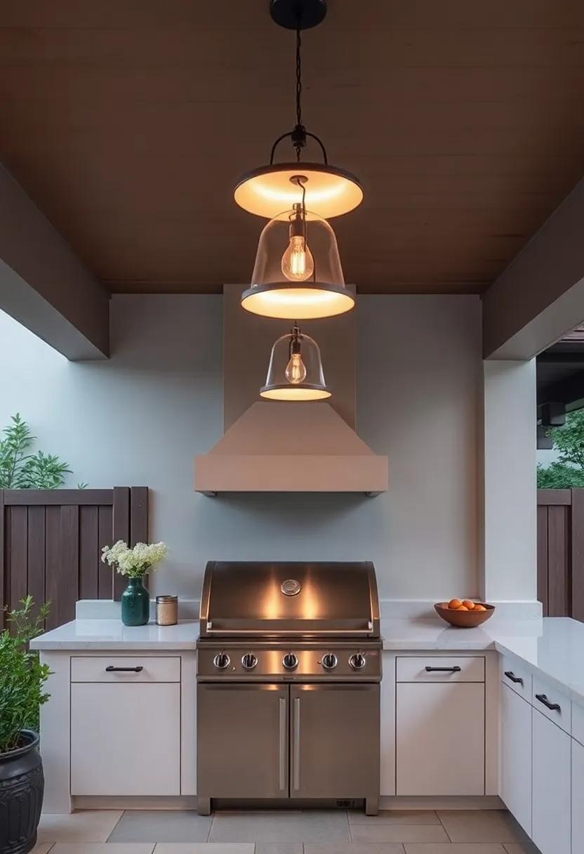 Create​ a Stunning Focal​ Point with Stylish Pendant Lights Above Your⁣ Grill