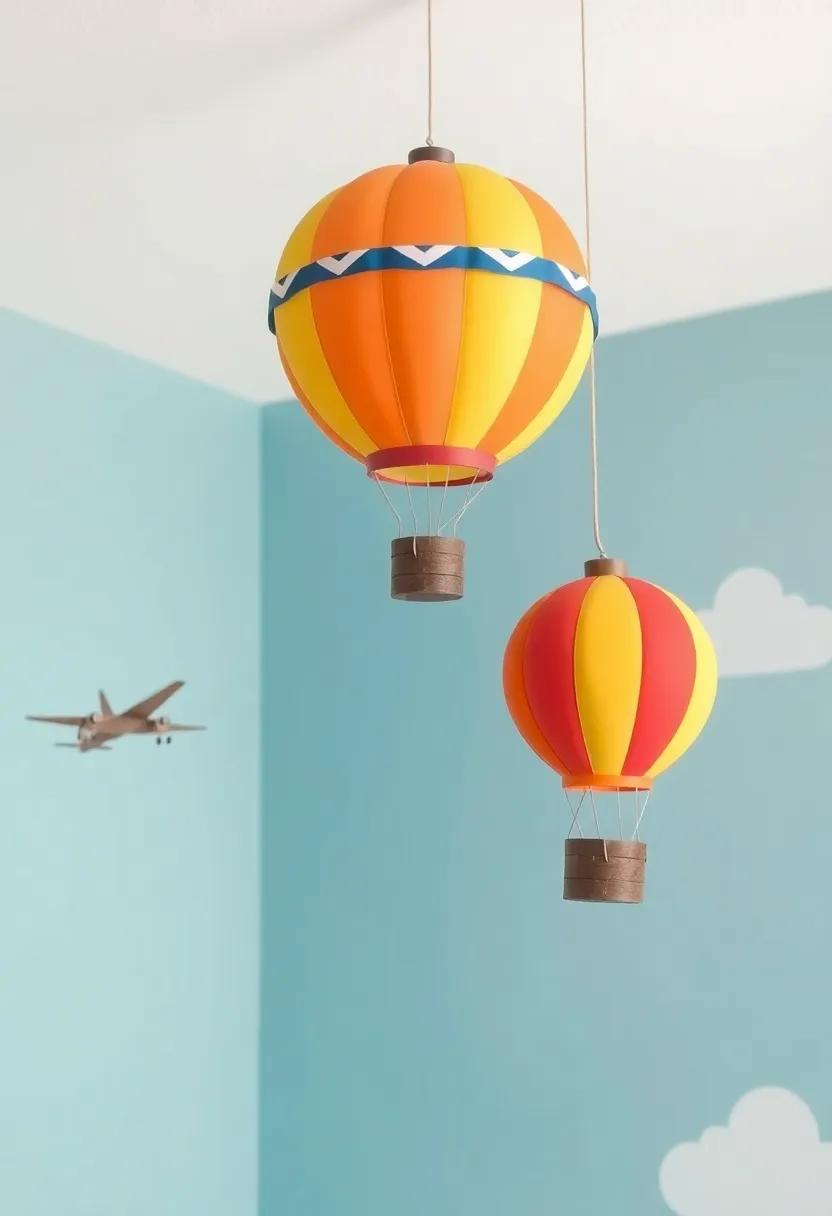 Hot Air Balloon Mobile: Hang a whimsical hot air balloon mobile from the ceiling to add a sense of wonder and movement