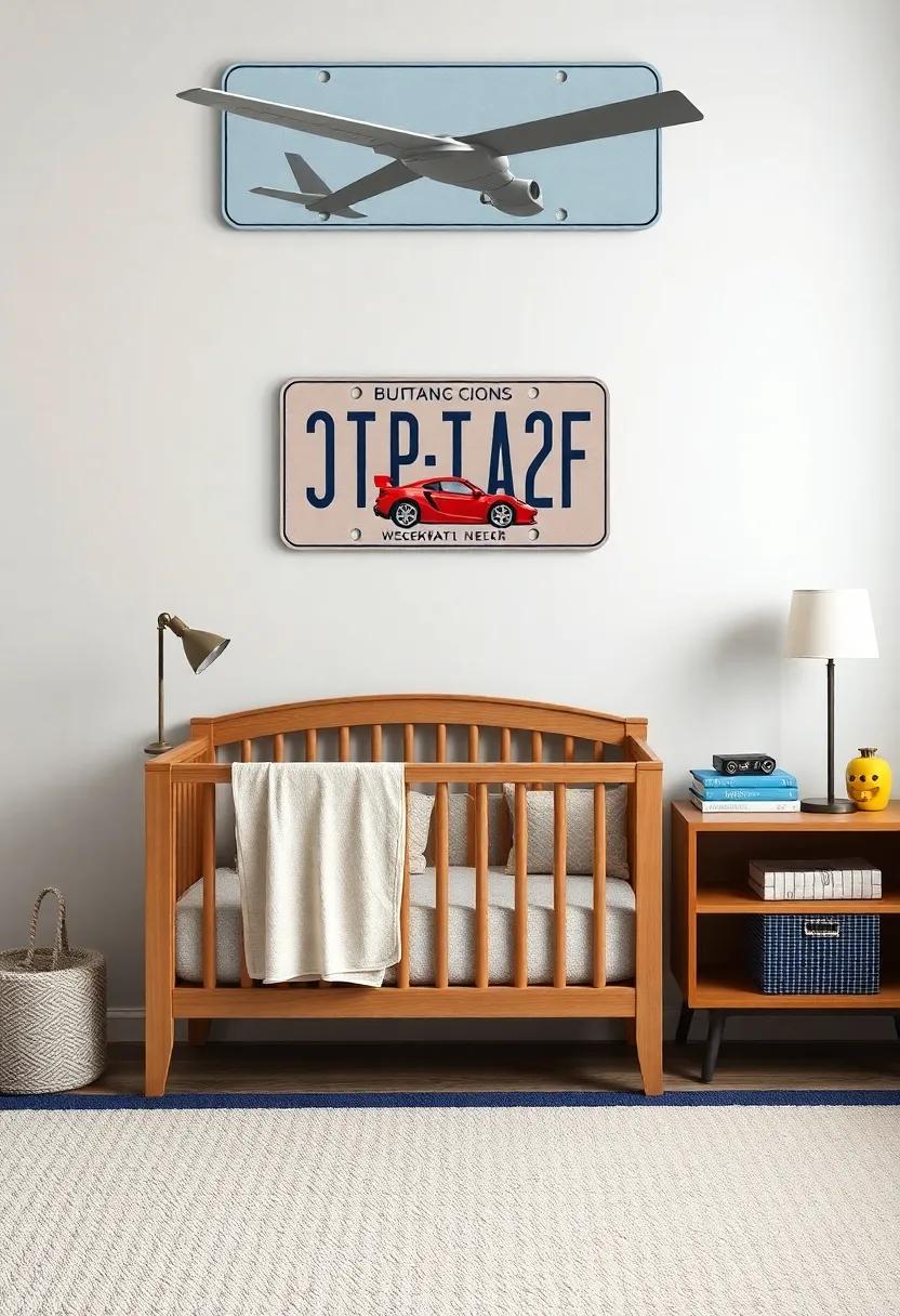 Personalized License Plate Names: Hang personalized name signs designed to look like license plates, adding a unique touch