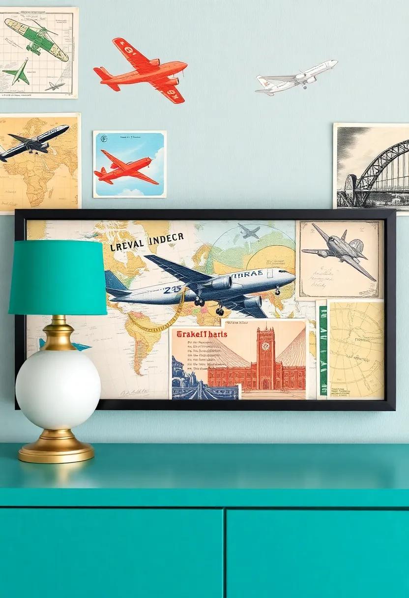 Vintage postcard Collage: Frame and display vintage travel postcards for a touch of worldly adventure on the walls