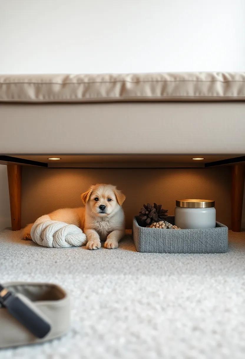 Cleverly Hiding⁤ Pet Essentials Under the Sofa for a ⁢Tidy Home