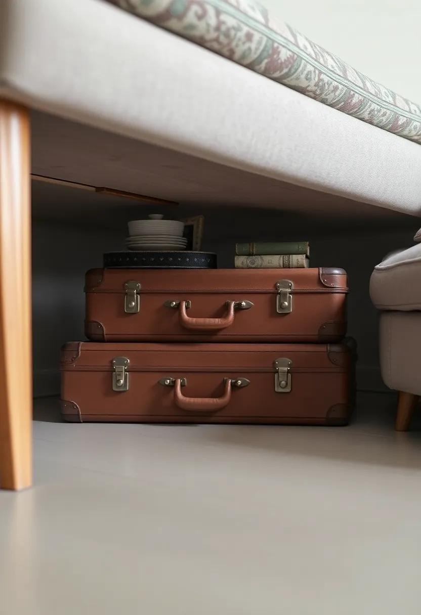 Showcasing ⁣Vintage Suitcases as ⁤An Unconventional Storage Idea