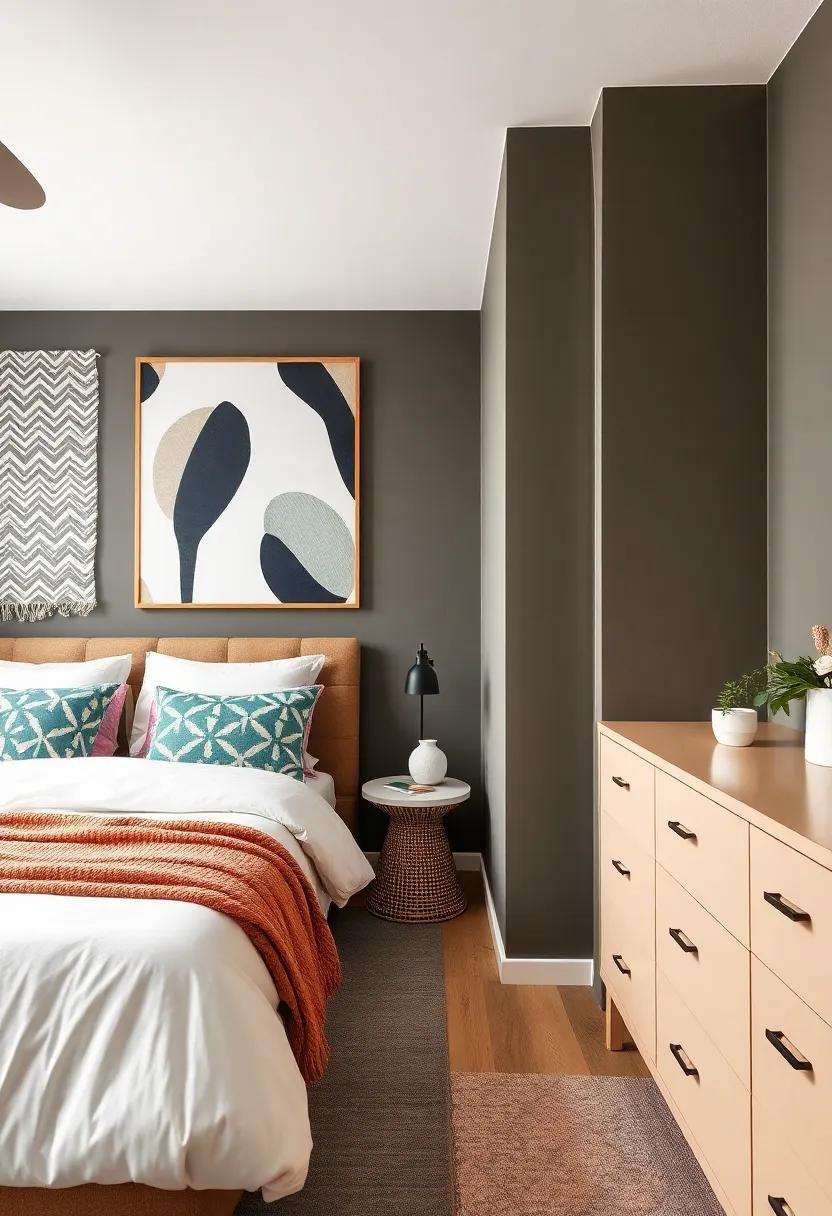 29 Unique Ideas to Transform Your Eclectic Bedroom with Striking Patterned Wall Art
