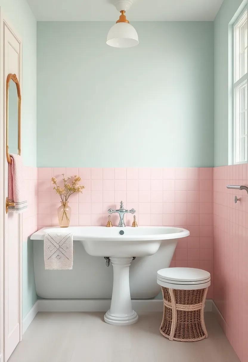 Embracing Nostalgia: Transform Your Space with Vintage Bathroom Decor in Soft Pastel Hues