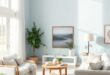 Embracing Serenity: The Charm of a Farmhouse Living Room with Pale Blue Walls