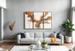 Transforming Spaces: The Elegance of a Gray Living Room Adorned with Modern Art