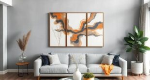 Transforming Spaces: The Elegance of a Gray Living Room Adorned with Modern Art