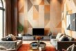 25 Stunning Geometric Living Room Wallpaper Ideas to Elevate Your Space