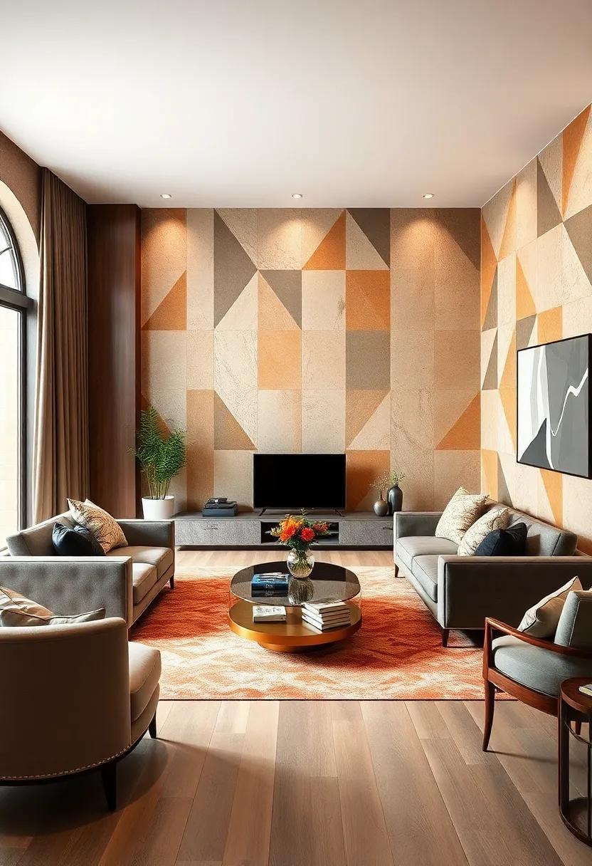 25 Stunning Geometric Living Room Wallpaper Ideas to Elevate Your Space