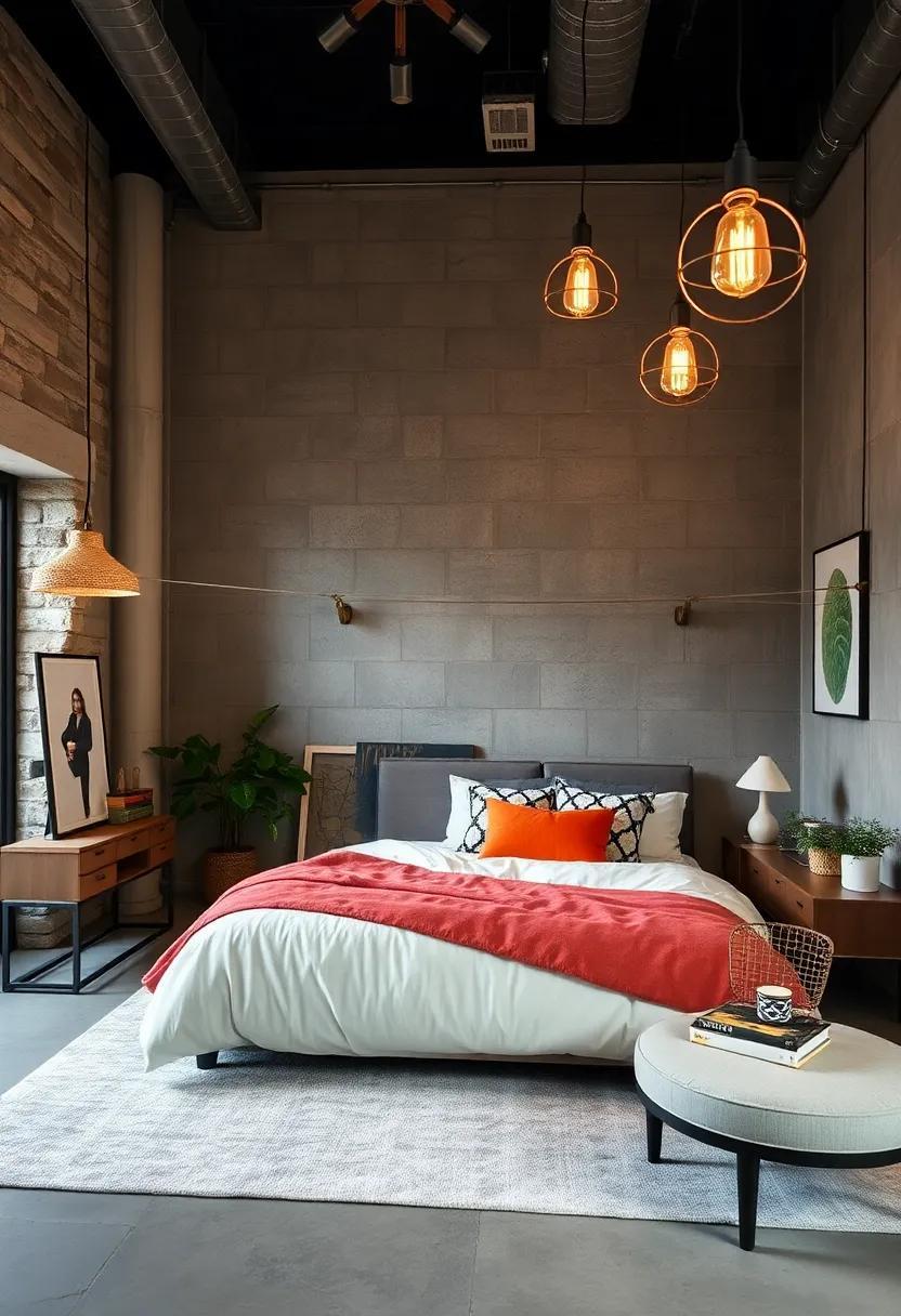 Elevate Your Space: A Guide to Industrial Bedrooms Featuring Stylish Hanging Lights